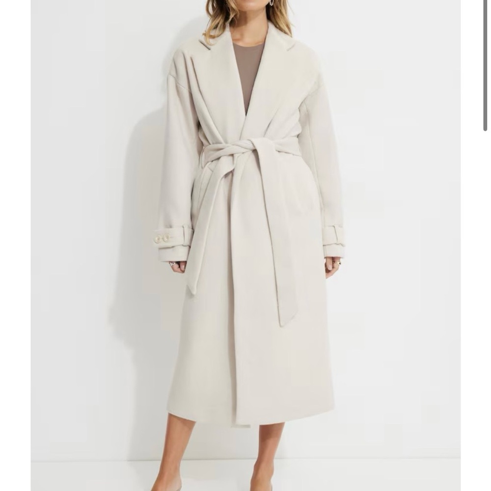 Dynamite Belted Wool Coat